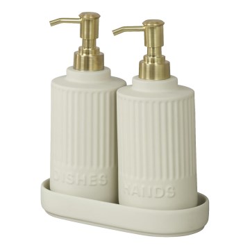 WENKO 54651100 - Saippuapumppu HEIDI 19x21 cm kerma/kultainen/valkoinen