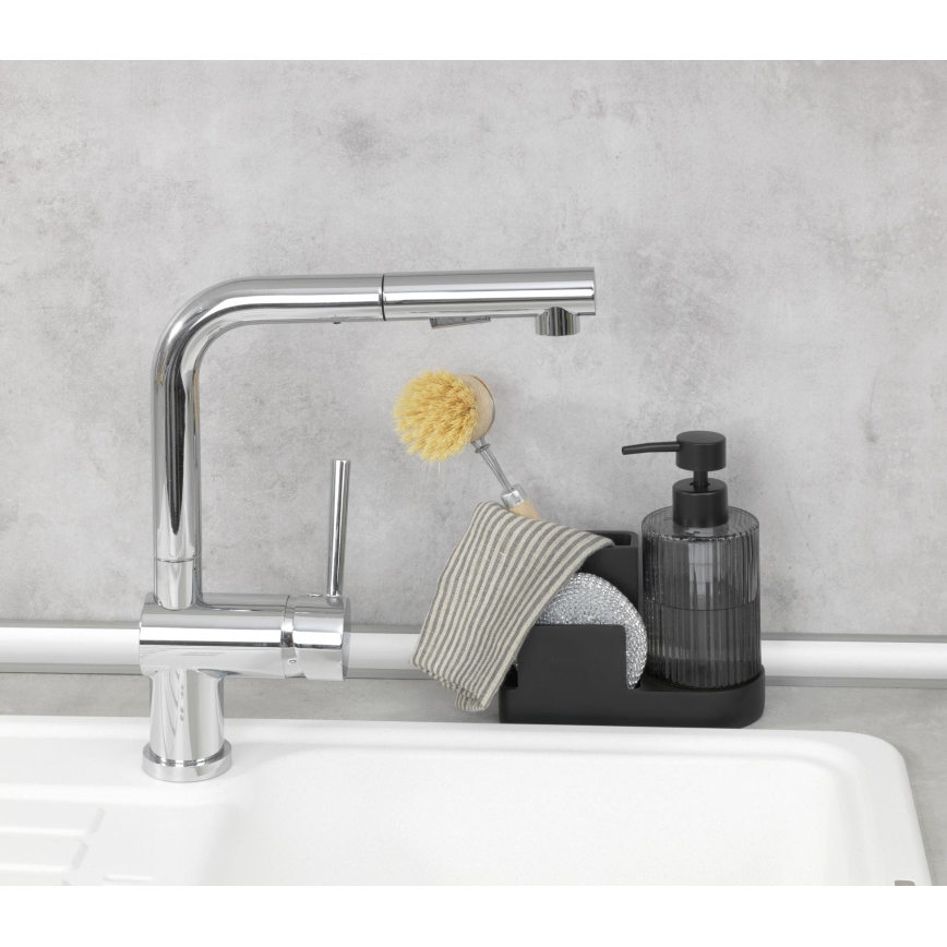 WENKO 54654100 - PINA-järjestäjä 16x17 cm musta