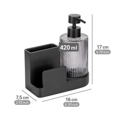 WENKO 54654100 - PINA-järjestäjä 16x17 cm musta