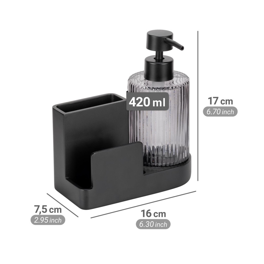 WENKO 54654100 - PINA-järjestäjä 16x17 cm musta