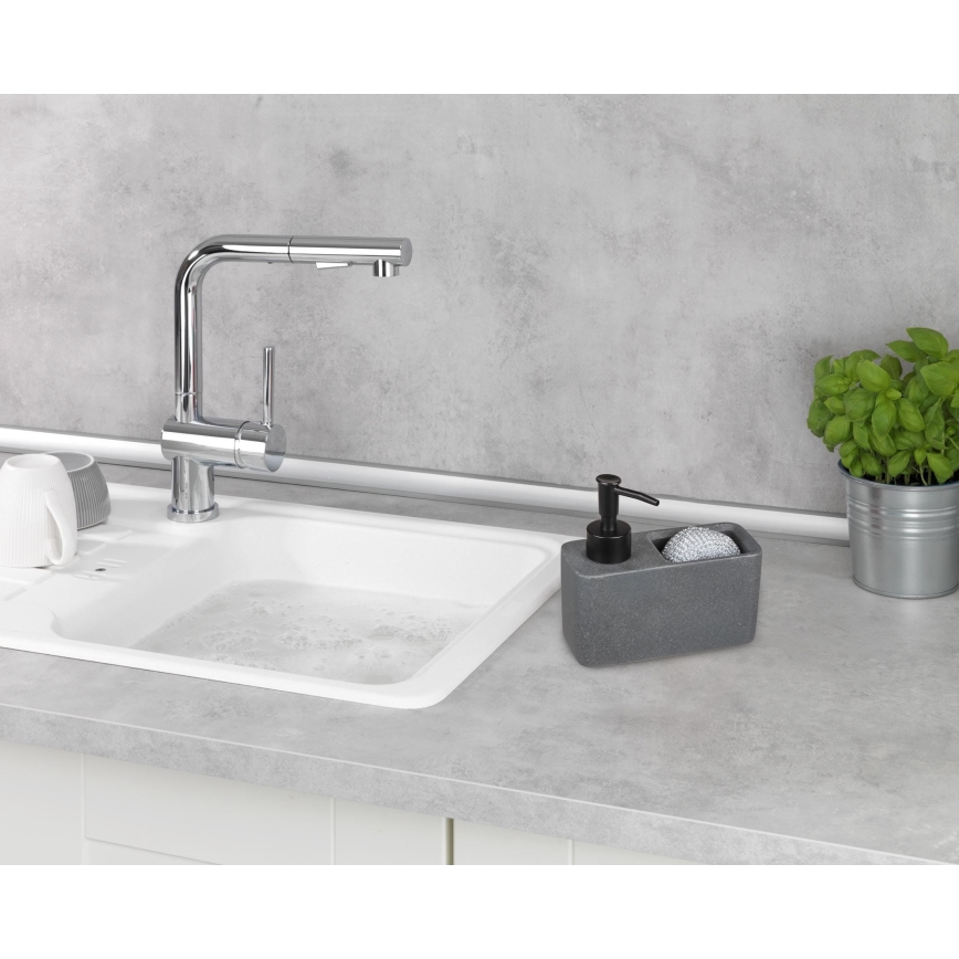 WENKO 54669100 - Saippua-annostelija RESA 14,5x14,3 cm harmaa/musta