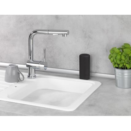 WENKO 54675100 - Saippua-annostelija EASY SQUEEZ-E 6x14 cm musta