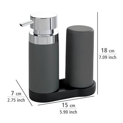 WENKO 54735100 - Pesuasema EASY SQUEEZ-E 15x18 cm harmaa/harmaa