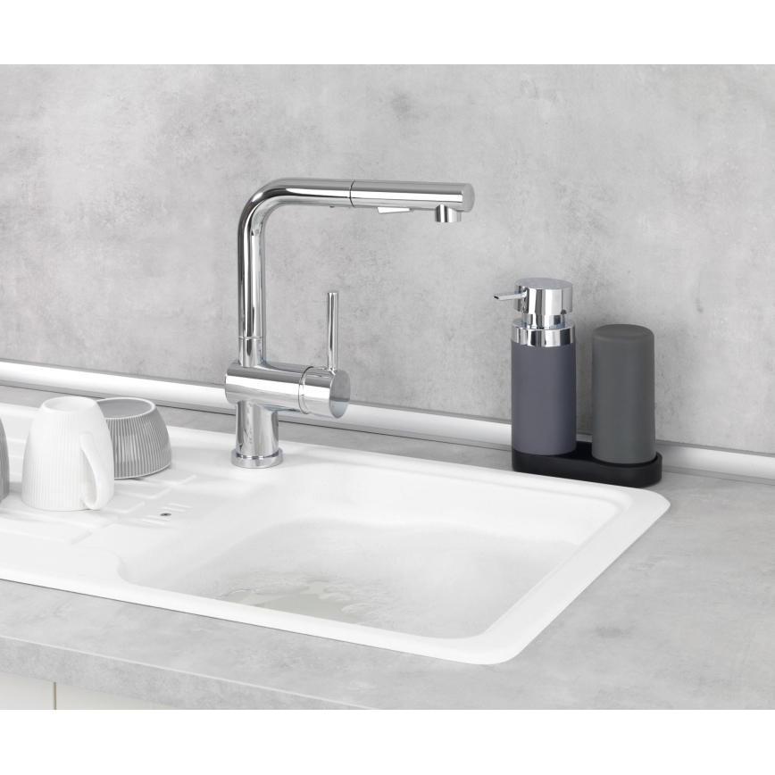 WENKO 54735100 - Pesuasema EASY SQUEEZ-E 15x18 cm harmaa/harmaa