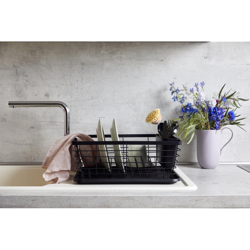 WENKO 54766100 - Astiankuivausteline BLACK OUTDOOR KITCHEN 36x30 cm musta/musta