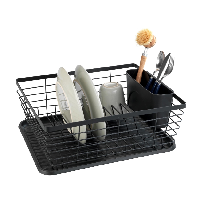 WENKO 54766100 - Astiankuivausteline BLACK OUTDOOR KITCHEN 36x30 cm musta/musta