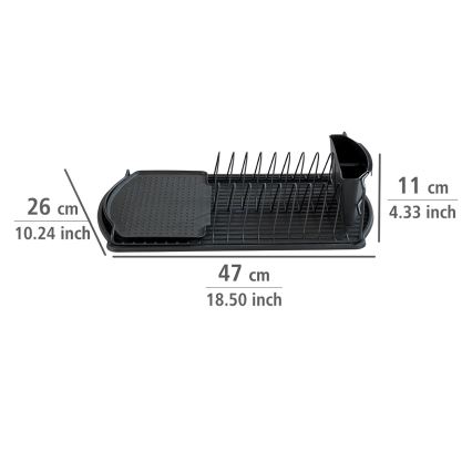 WENKO 54767100 - Astioiden valutuslautanen BASIC 47,5x26,5 cm musta