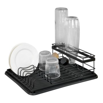 WENKO 54798100 - Astioiden kuivausteline AMY 42,5 x 31,5 cm, musta