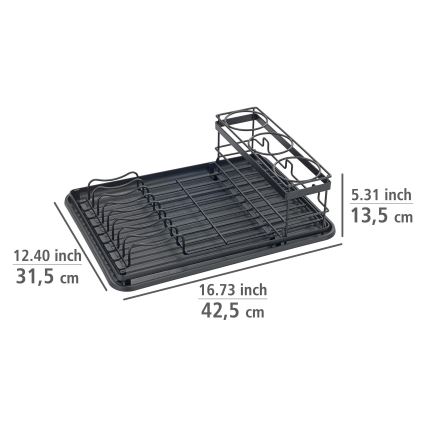 WENKO 54798100 - Astioiden kuivausteline AMY 42,5 x 31,5 cm, musta
