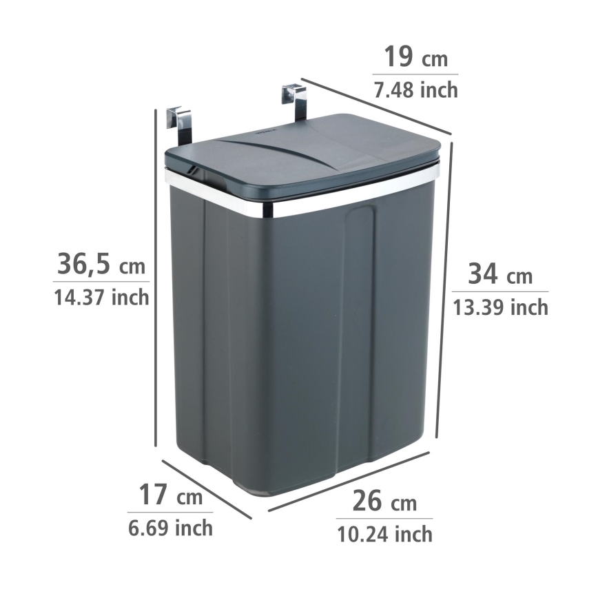 WENKO 54903100 - Ovelle asennettava kori 26x36,5 cm harmaa/hopea