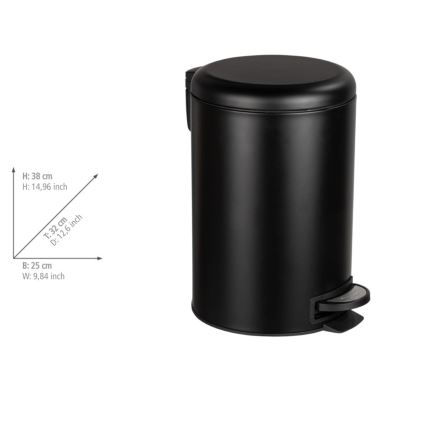 WENKO 54913100 - Roskakori LEMAN 25x38 cm musta