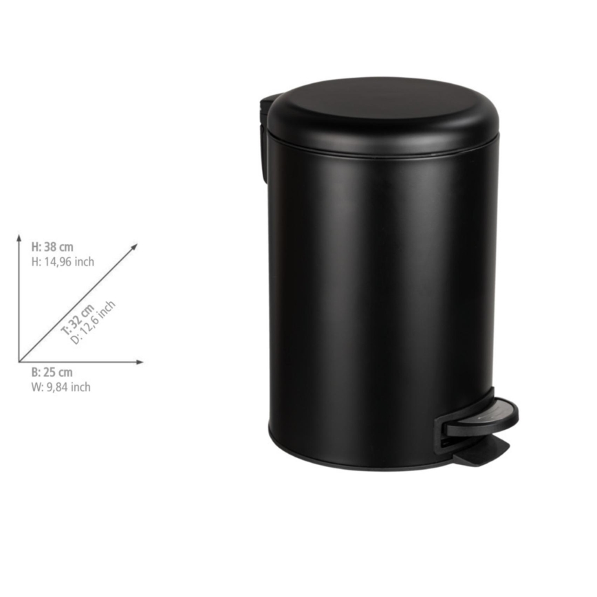 WENKO 54913100 - Roskakori LEMAN 25x38 cm musta