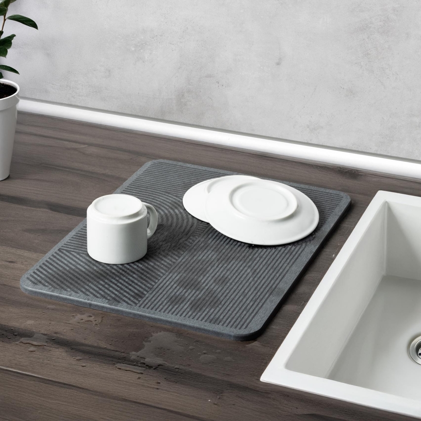 WENKO 54955100 - DAMON-kuivatusmatto 40x30 cm diatomiiitti/harmaa