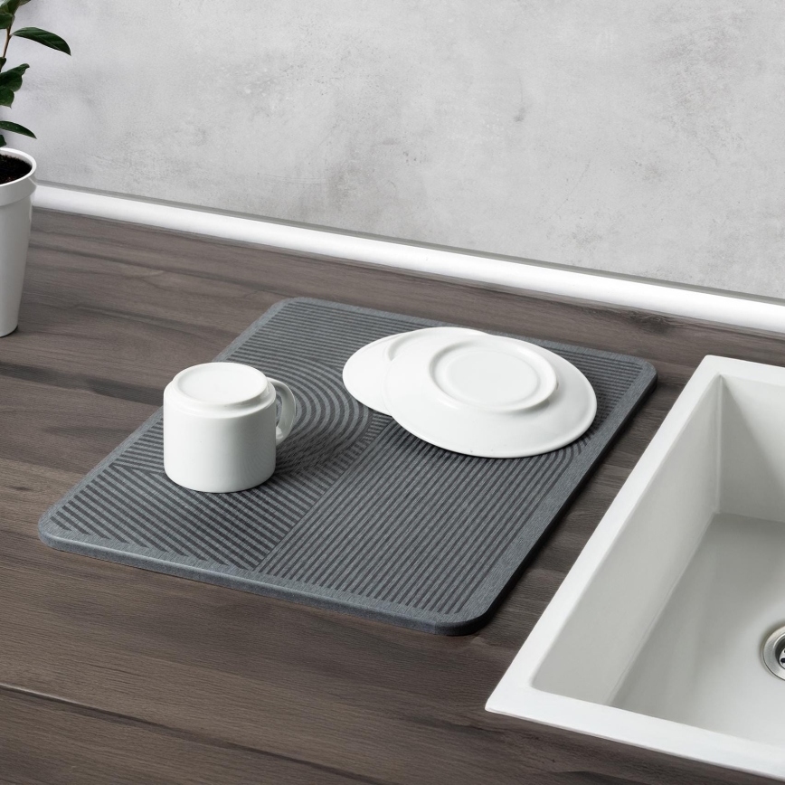 WENKO 54955100 - DAMON-kuivatusmatto 40x30 cm diatomiiitti/harmaa