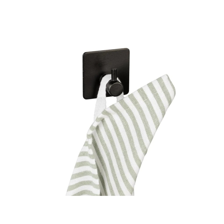 WENKO 55009100-Koukku BLACK OUTDOOR KITCHEN 4,5x4,5 cm ruostumaton teräs/musta