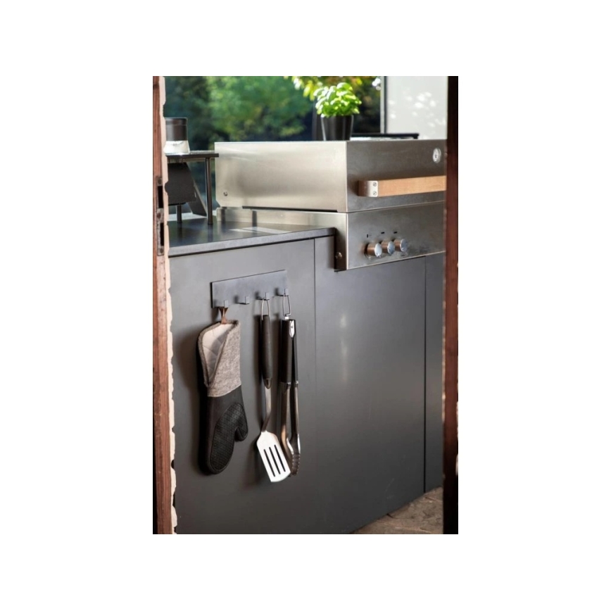 WENKO 55014100-Koukku BLACK OUTDOOR KITCHEN 30x6,5 cm musta