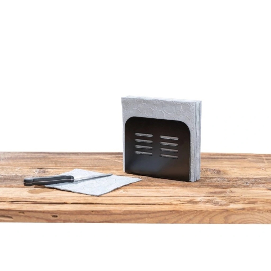 WENKO 55025100-Serviettipidike BLACK OUTDOOR KITCHEN 15x12,5 cm musta