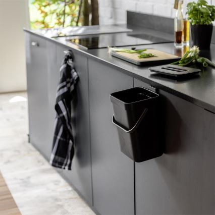 WENKO 55027100 - Roskakori BLACK OUTDOOR KITCHEN 19x24 cm musta/harmaa/läpinäkyvä