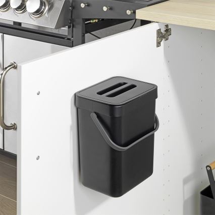 WENKO 55027100 - Roskakori BLACK OUTDOOR KITCHEN 19x24 cm musta/harmaa/läpinäkyvä