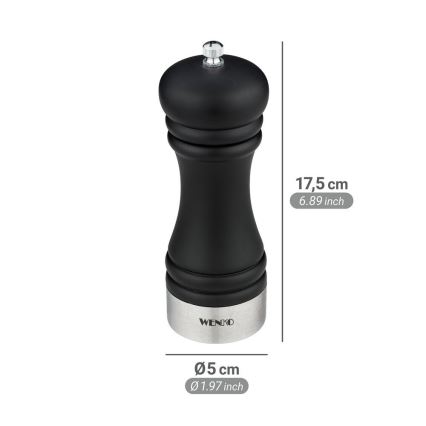 WENKO 55083100-Pippurimylly BLACK OUTDOOR KITCHEN 5x17,5 cm musta/valkoinen