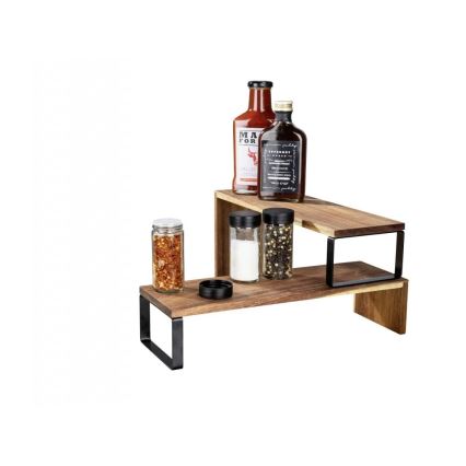 WENKO 55097100-Hylly BLACK OUTDOOR KITCHEN 36x16 cm ruskea/musta