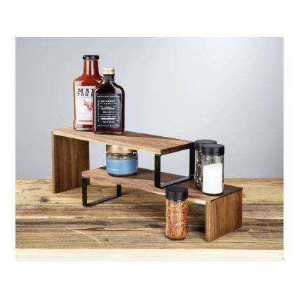 WENKO 55097100-Hylly BLACK OUTDOOR KITCHEN 36x16 cm ruskea/musta