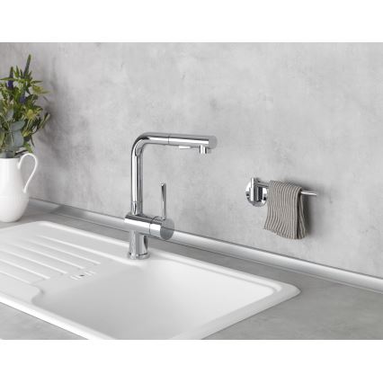 WENKO 5639100 - Paperirullapidike TURBO-LOC KÜCHE 23x6,5 cm ruostumaton teräs/hopea