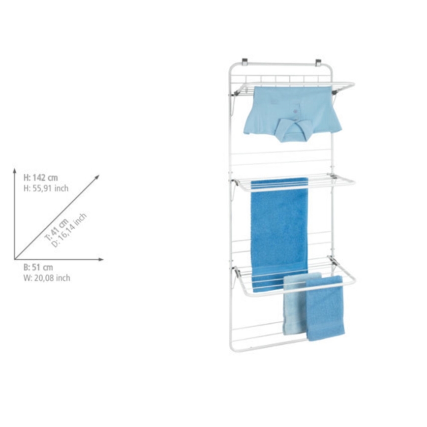 WENKO 63010800 - Pyykinkuivausteline 51x142 cm valkoinen/harmaa