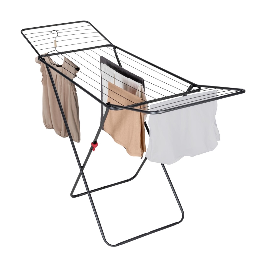 WENKO 63015100 - Pyykinkuivausteline CHAMPION 170x98 cm musta