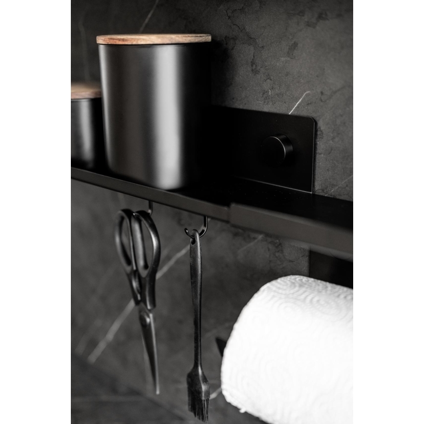 WENKO 71147800 - JET-hylly 25x7,5 cm musta