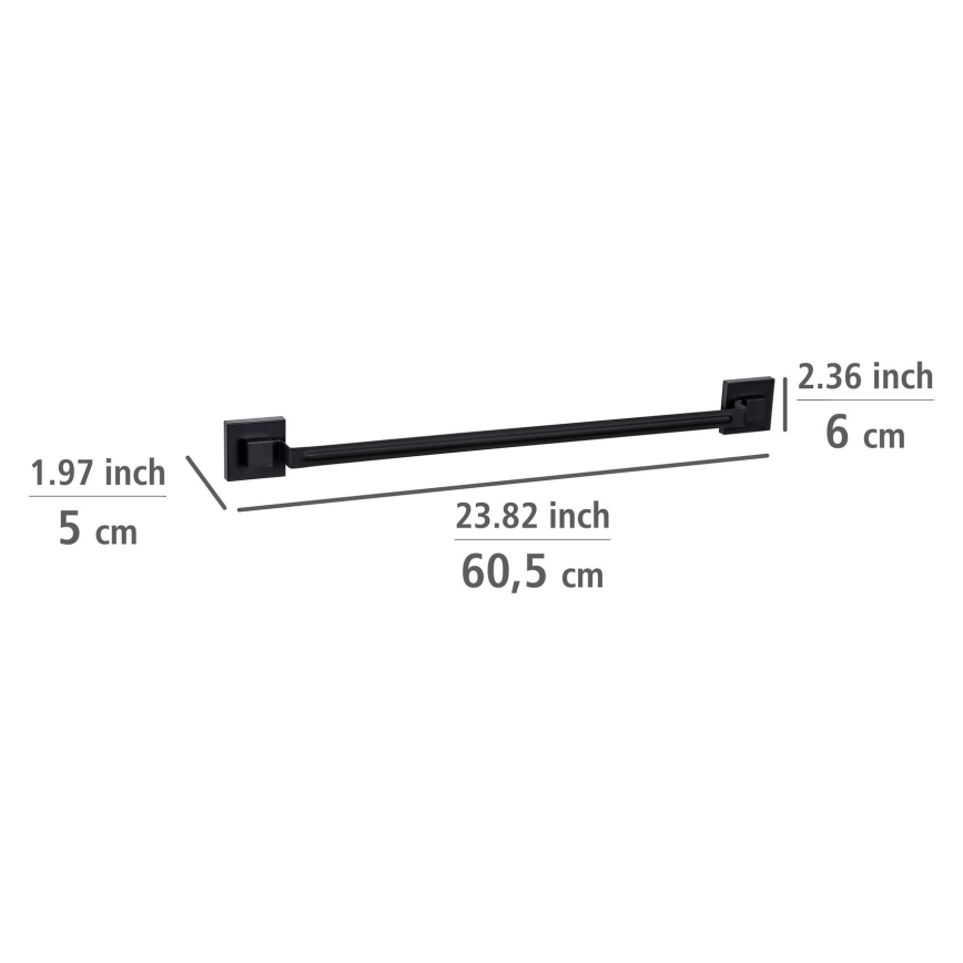 WENKO 71445800 - Pyyhetanko VACUUM-LOC QUADRO ED 60,5x6 cm musta