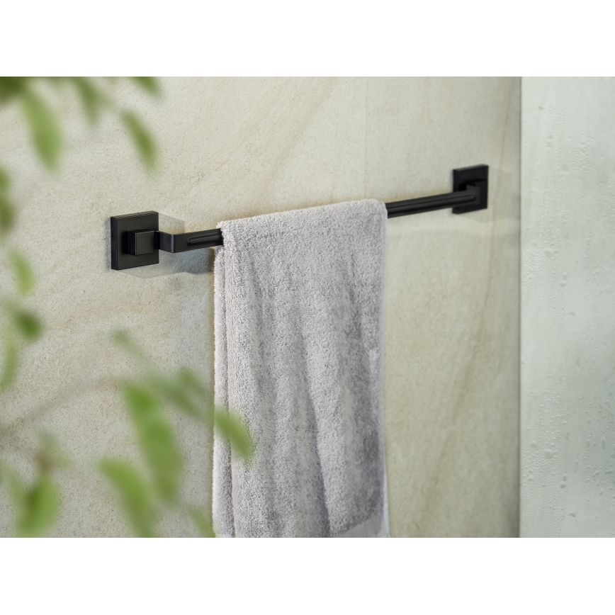 WENKO 71445800 - Pyyhetanko VACUUM-LOC QUADRO ED 60,5x6 cm musta