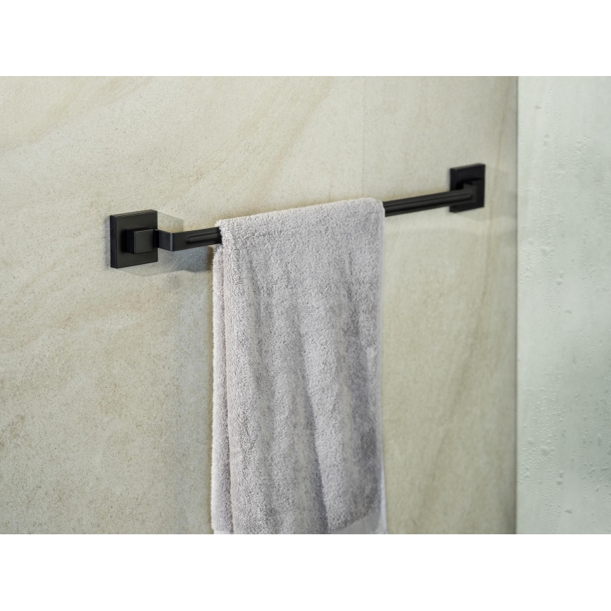 WENKO 71445800 - Pyyhetanko VACUUM-LOC QUADRO ED 60,5x6 cm musta