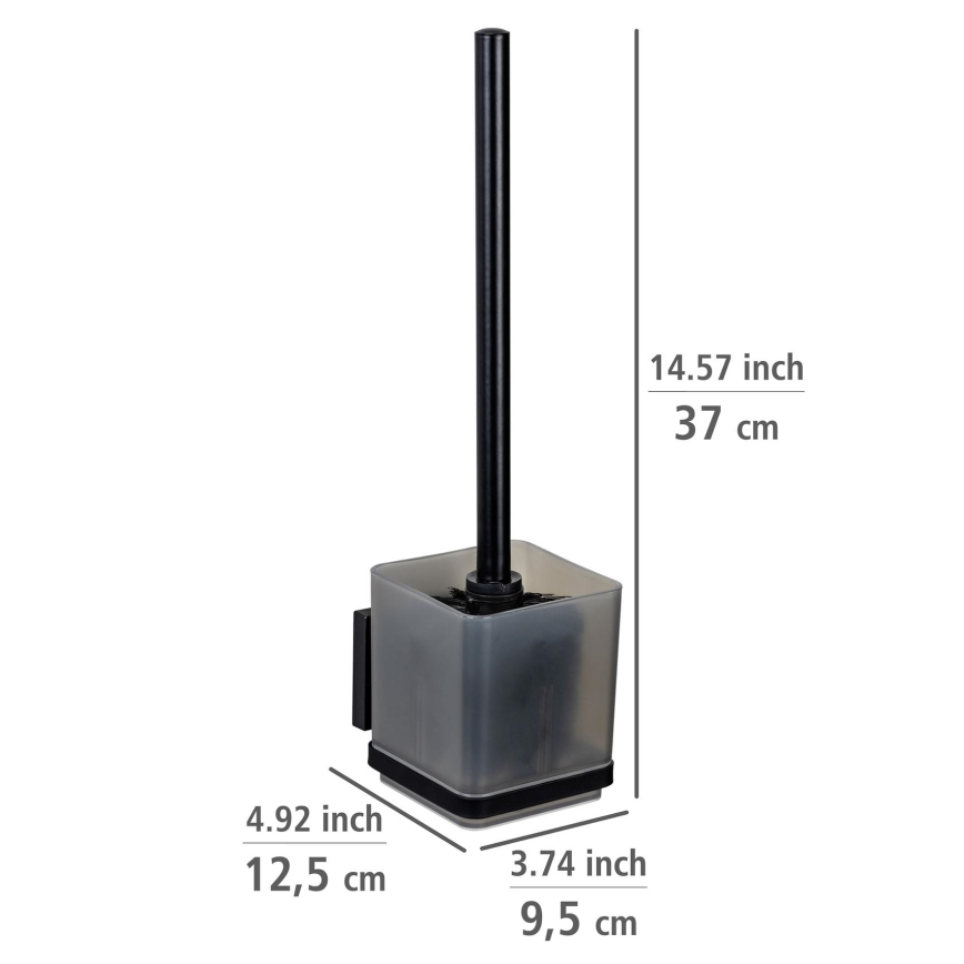 WENKO 71450800 - WC-setti VACUUM-LOC QUADRO ED 9,5x37 cm musta