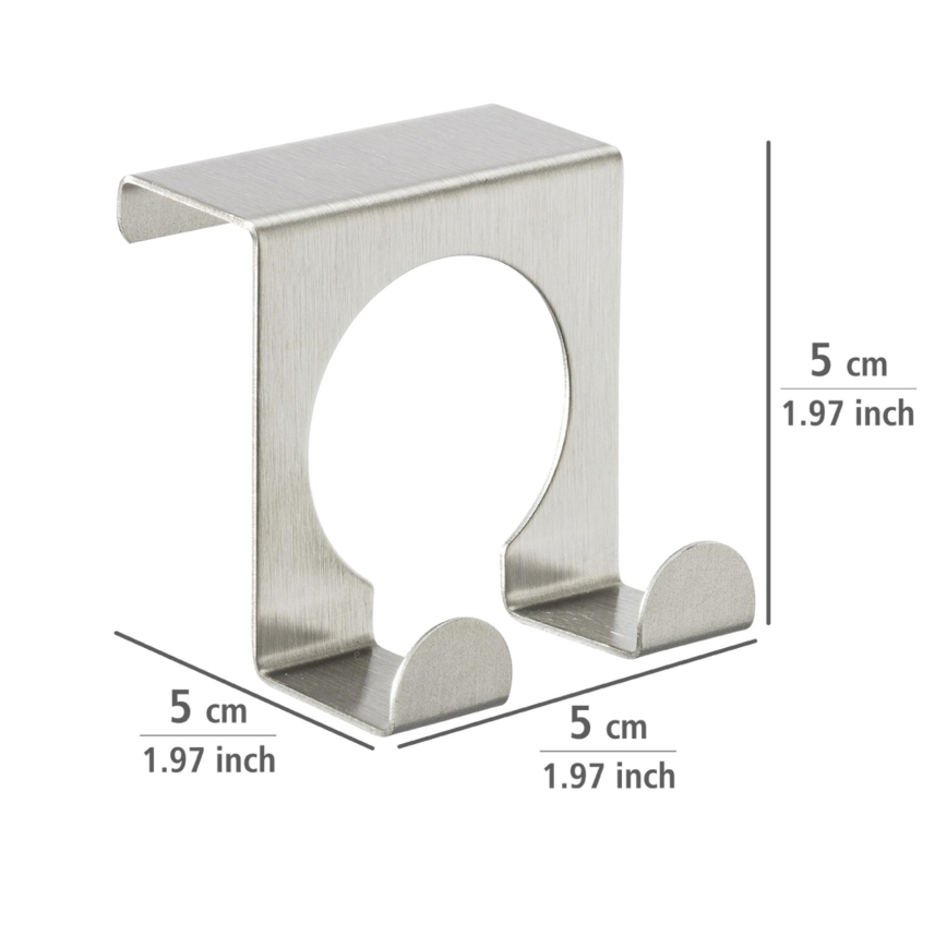 WENKO 8411100 - Koukku 5x5 cm ruostumaton teräs/hopeanvärinen