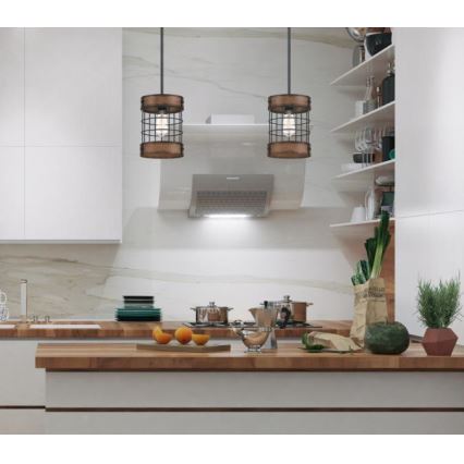 Westinghouse 61179 - Kattokruunu johdossa LANGSTON 1xE27/60W/230V barnwood