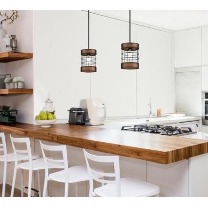 Westinghouse 61179 - Kattokruunu johdossa LANGSTON 1xE27/60W/230V barnwood