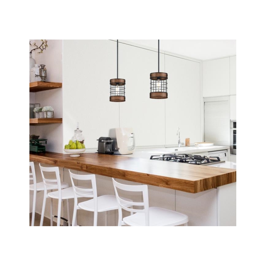 Westinghouse 61179 - Kattokruunu johdossa LANGSTON 1xE27/60W/230V barnwood