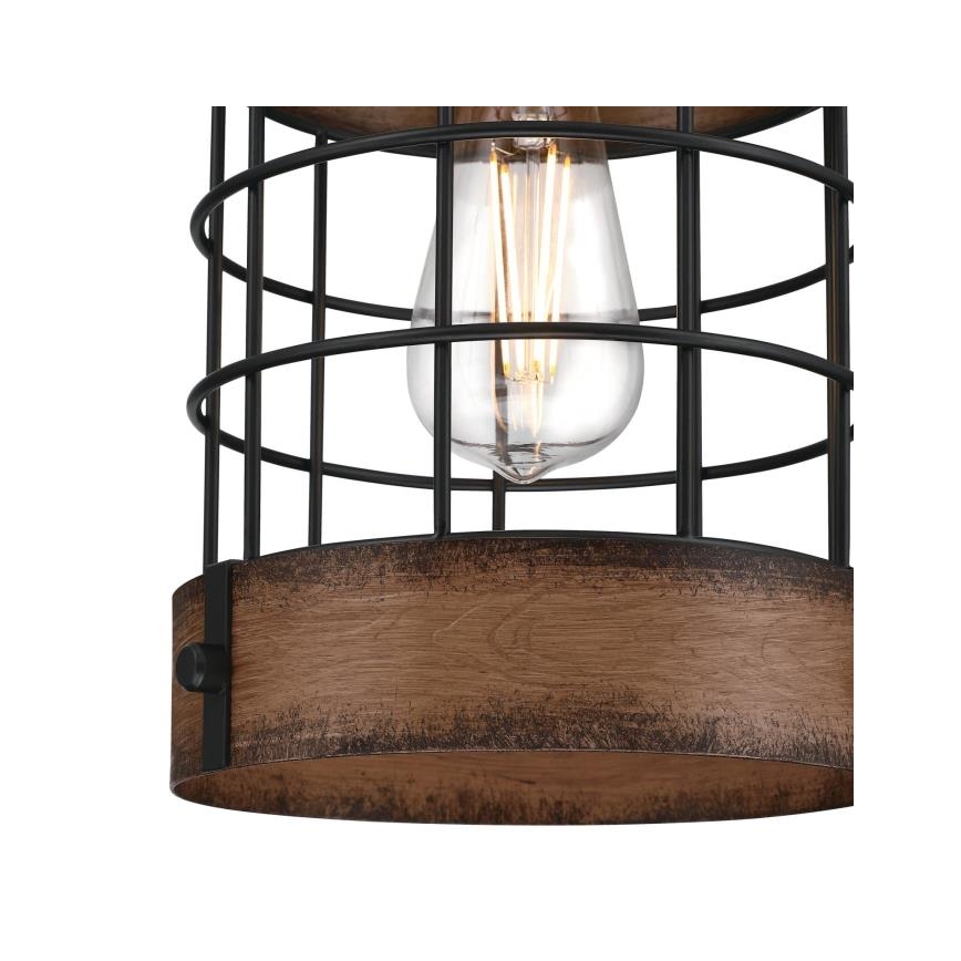 Westinghouse 61179 - Riippuvalaisin johdolla LANGSTON 1xE27/60W/230V halkaisija 19 cm barnwood