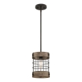 Westinghouse 61180 - Riippuvalaisin kaapelilla LANGSTON 1xE27/60W/230V, halkaisija 19 cm, mänty