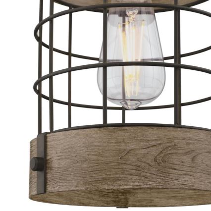 Westinghouse 61180 - Riippuvalaisin kaapelilla LANGSTON 1xE27/60W/230V, halkaisija 19 cm, mänty