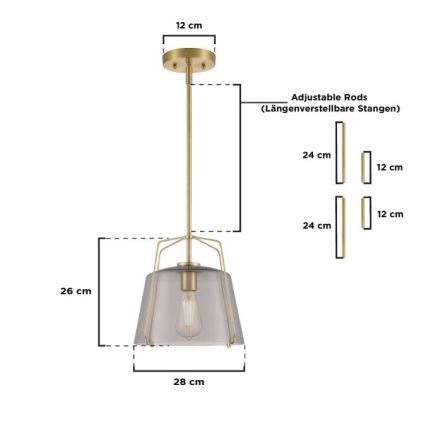 Westinghouse 61251 - Kattokruunu varrella HALLEIN 1xE27/60W/230V Ø 28 cm