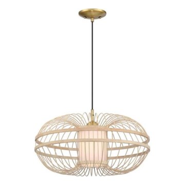 Westinghouse 61255 - Riippuvalaisin vaijerilla TULCEA 1xE27/60W/230V Ø 50 cm bambu