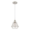 Westinghouse 6337240 - Riippuvalaisin kaapelilla NATHAN 1xE27/60W/230V halkaisija 19 cm hopeanvärinen