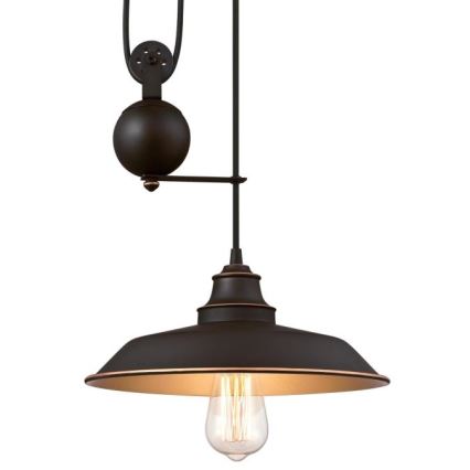 Westinghouse 6363240 - LED-riippuvalaisin vaijerilla IRON HILL 1xE27/60W/230V halkaisija 31 cm