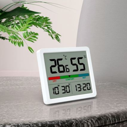 Winner Group - Digitaalinen lämpömittari LCD-näytöllä ja kosteusmittari 2xCR2032 valkoinen