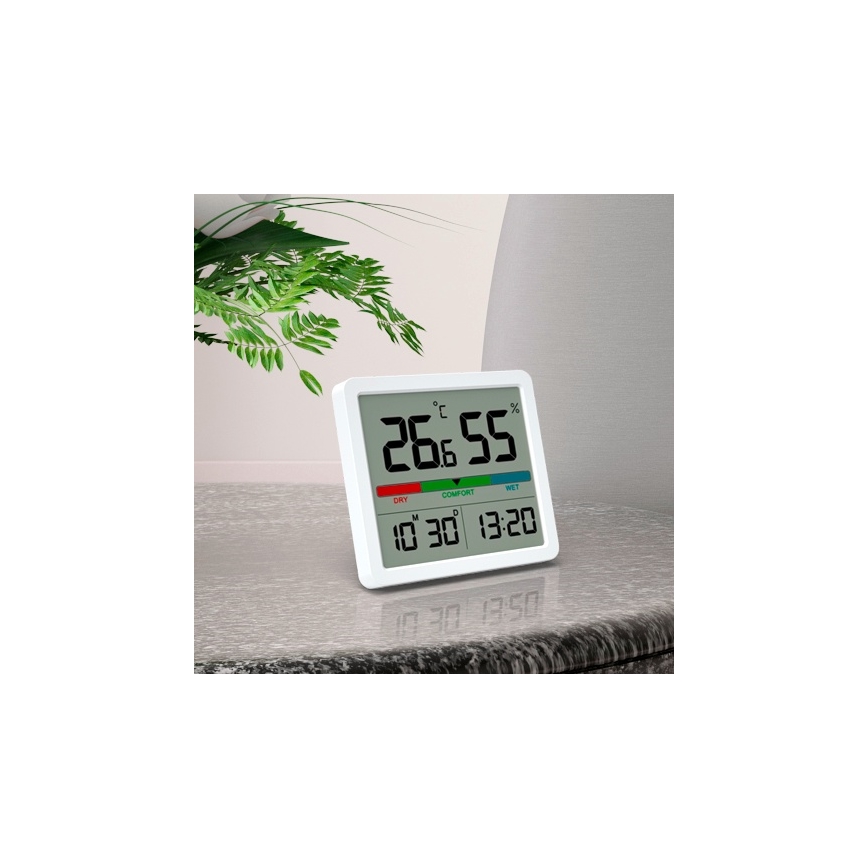 Winner Group - Digitaalinen lämpömittari LCD-näytöllä ja kosteusmittari 2xCR2032 valkoinen