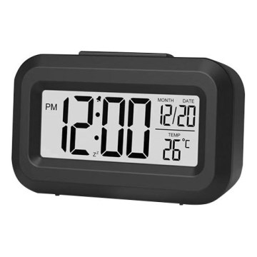 Winner Group - Herätyskello LCD-näytöllä ja lämpömittari 2xAAA musta