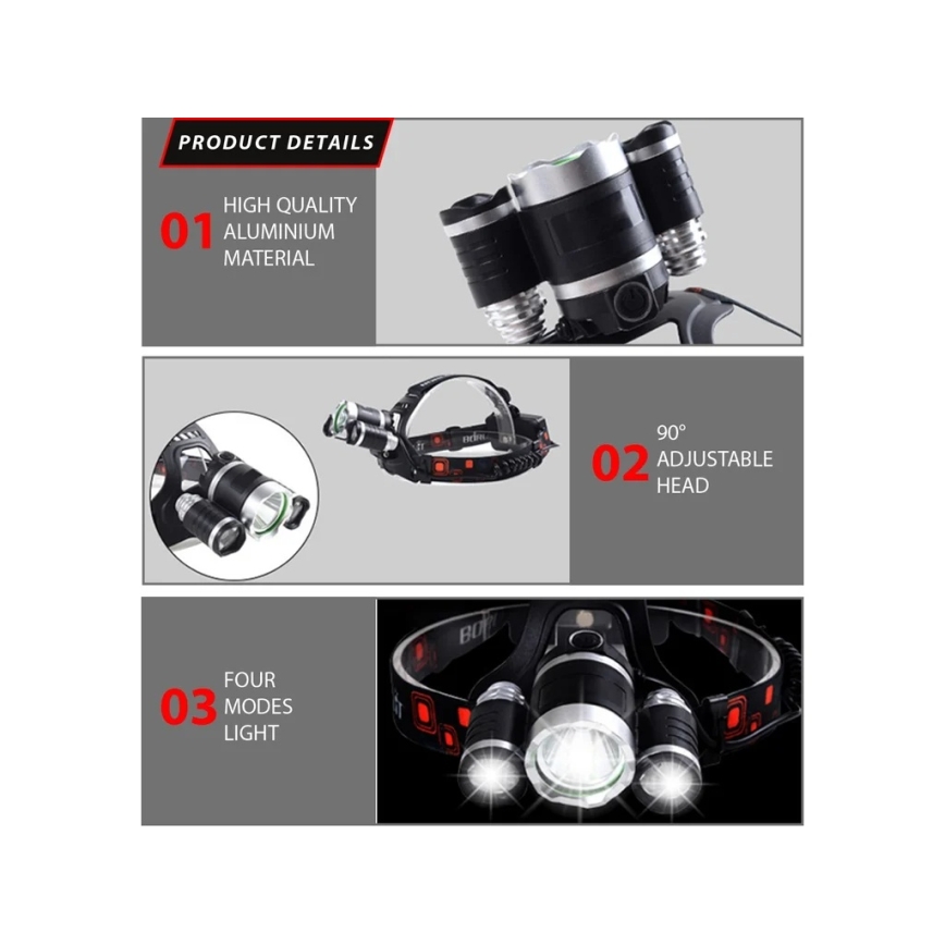 Winner Group - Ladattava LED-otsalamppu 5V IPX4