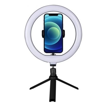 Winner Group - LED-himmennettävä pöytälamppu jalustalla ja pidikkeellä vloggaamiseen LED/10W/5V